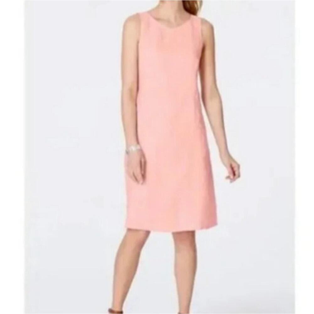 NEW J.Jill Love Linen Soft Pink Shift Dress Size Medium